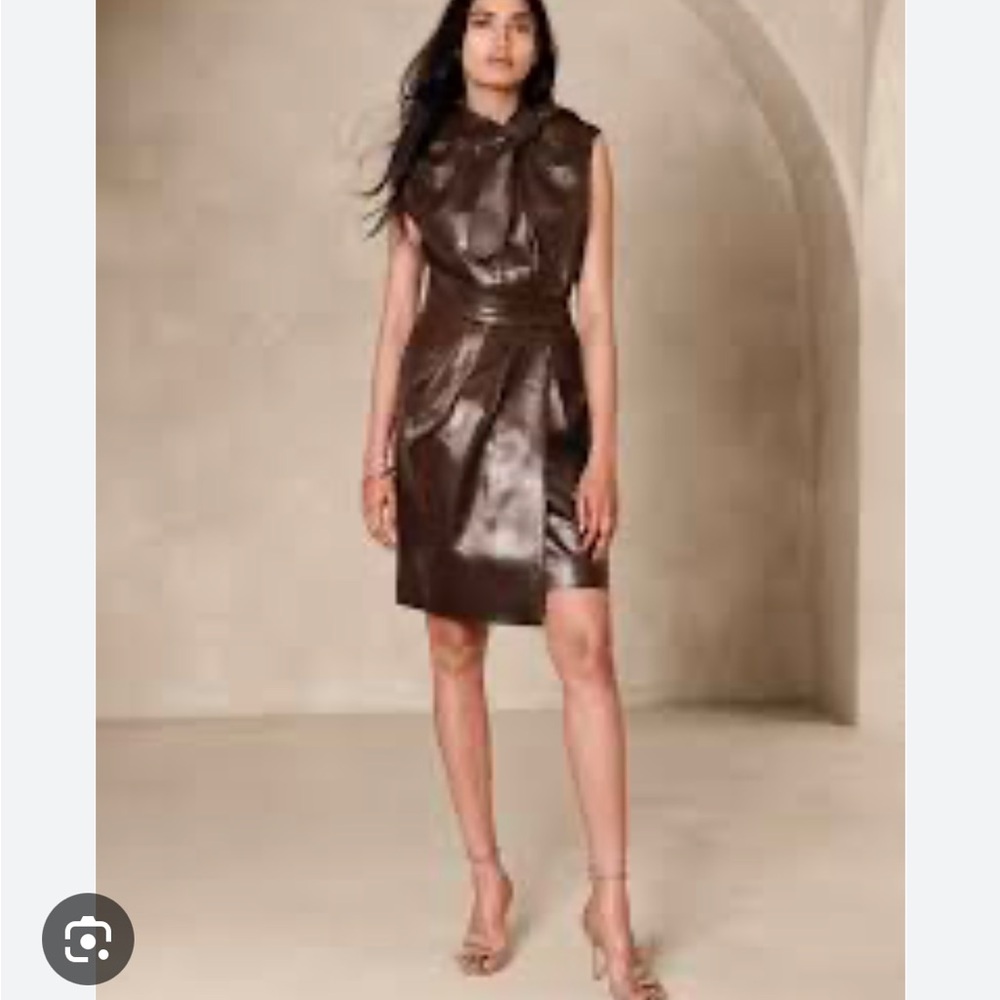 Banana Republic Magda leather dress size 6